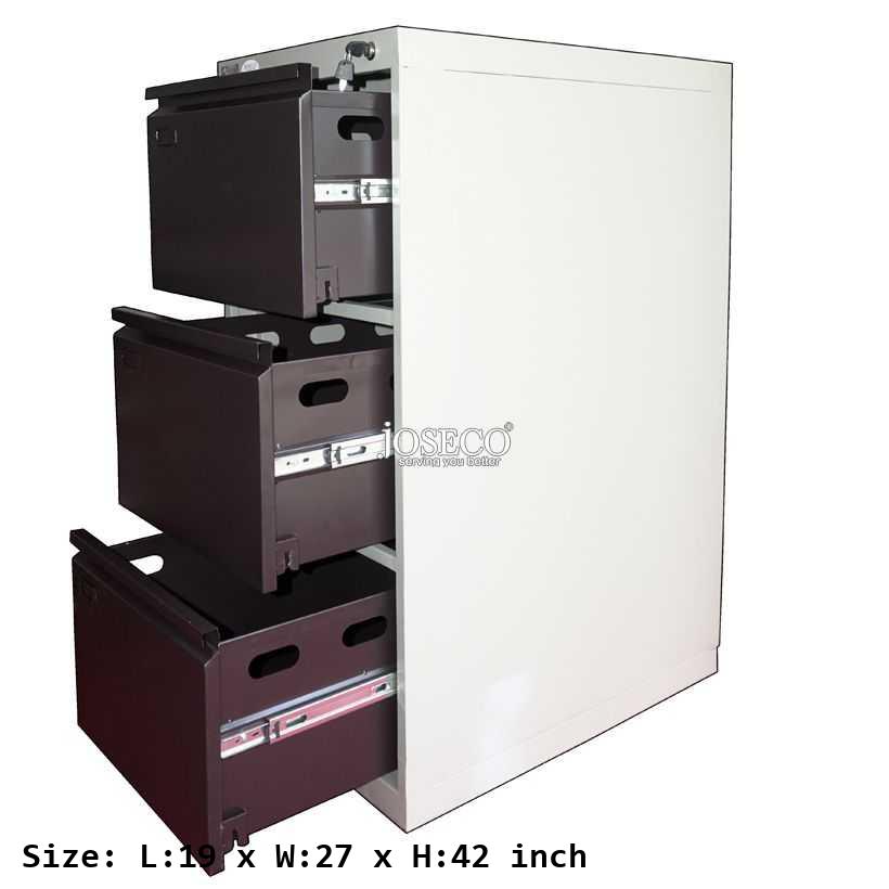 Harish 3 Drawer File Storage Cabinet (40kg)-size