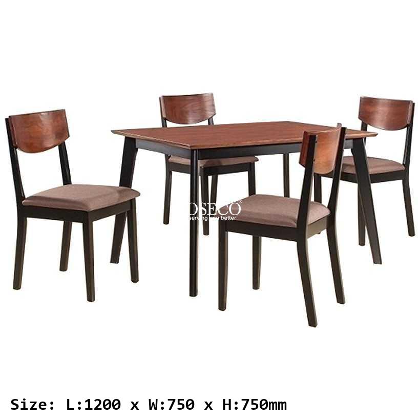 CASEY Treated Wood Dining Set 1+4 One Table & 4 Chairs-size