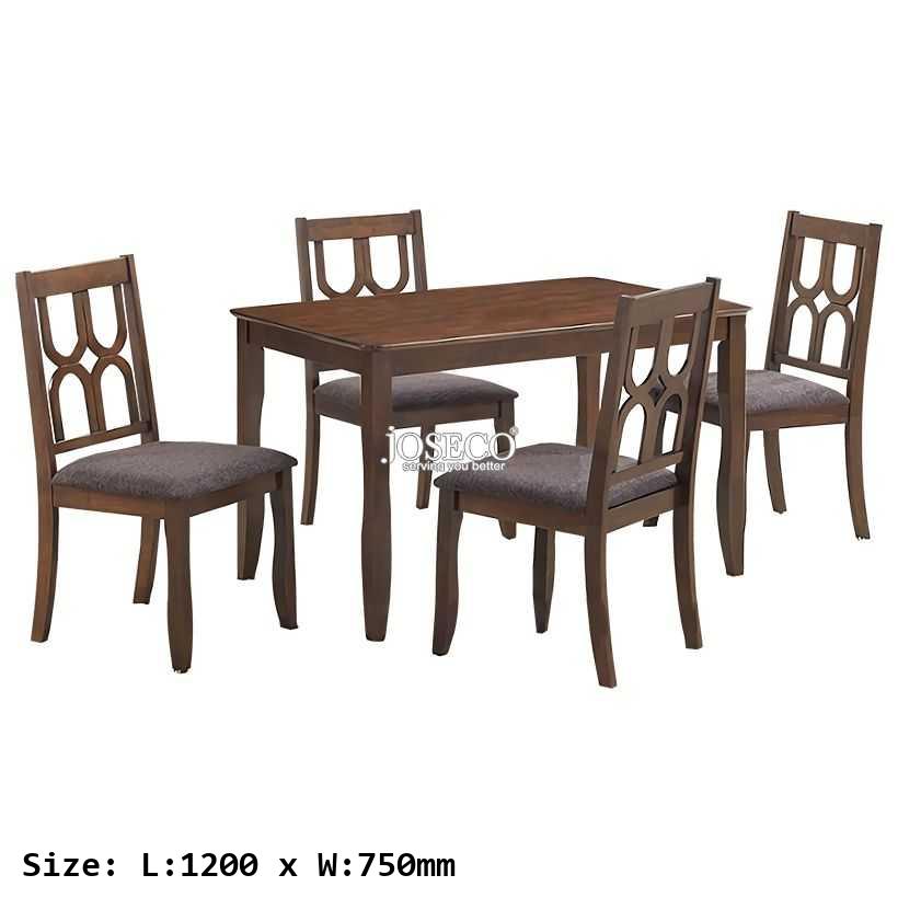 MAHINDER Treated Wood Dining Set 1+4 One Table & 4 Chairs-size