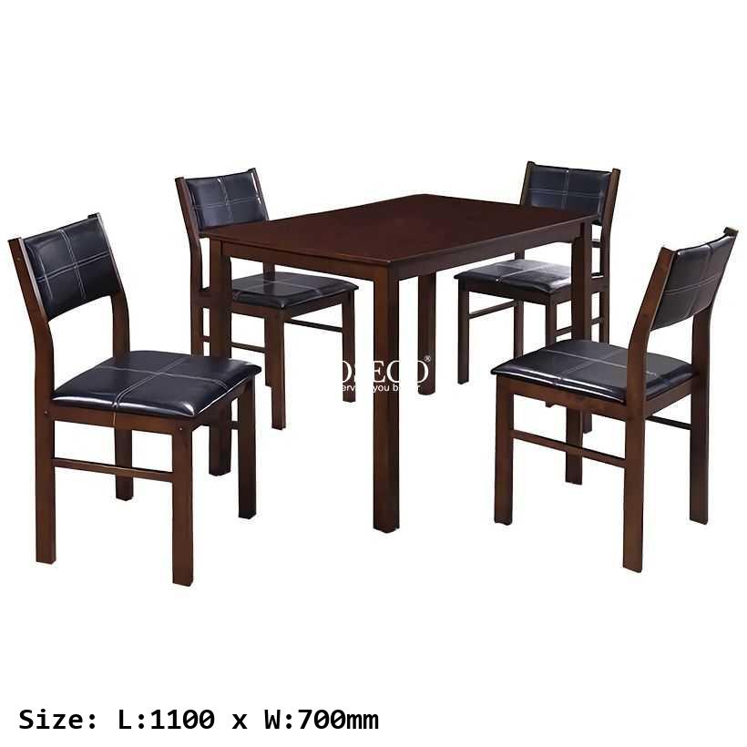 ORKUT Treated Wood Dining Set 1+4 One Table & 4 Chairs-size
