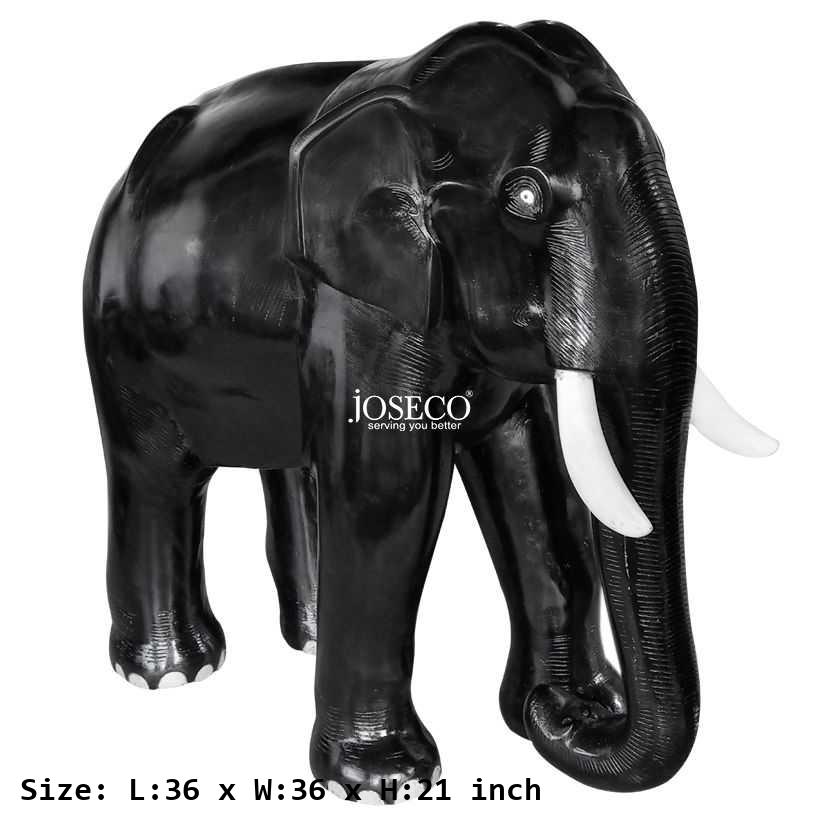 Antique 95 Kg Wooden Elephant Statue-size