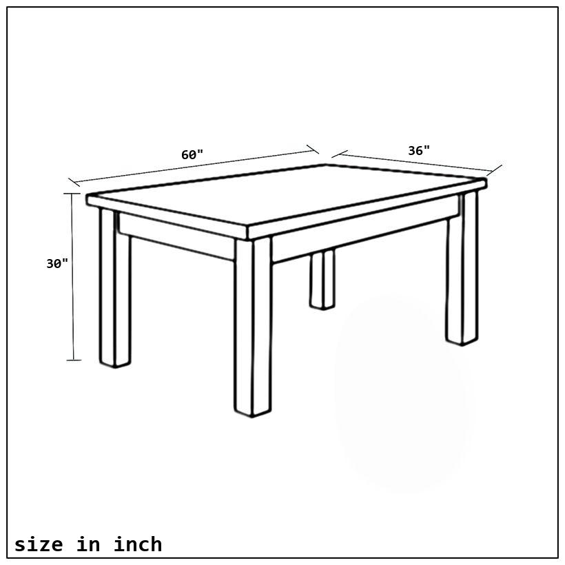 Menalin 5x3 Dining Table,  Acacia Wood-size