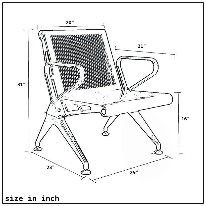 Single Seater Metro Chair (14kg)-size