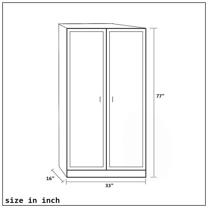 Rearme 2 Door Almirah with Mirror-size