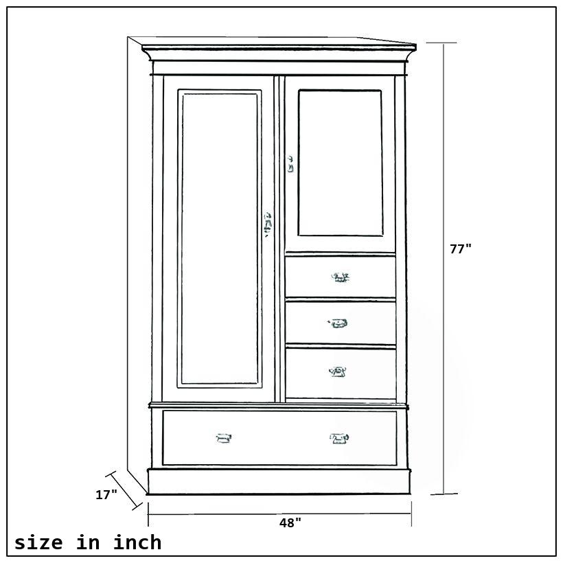 Lynen ND 3 Door  Almirah with Mirror-size